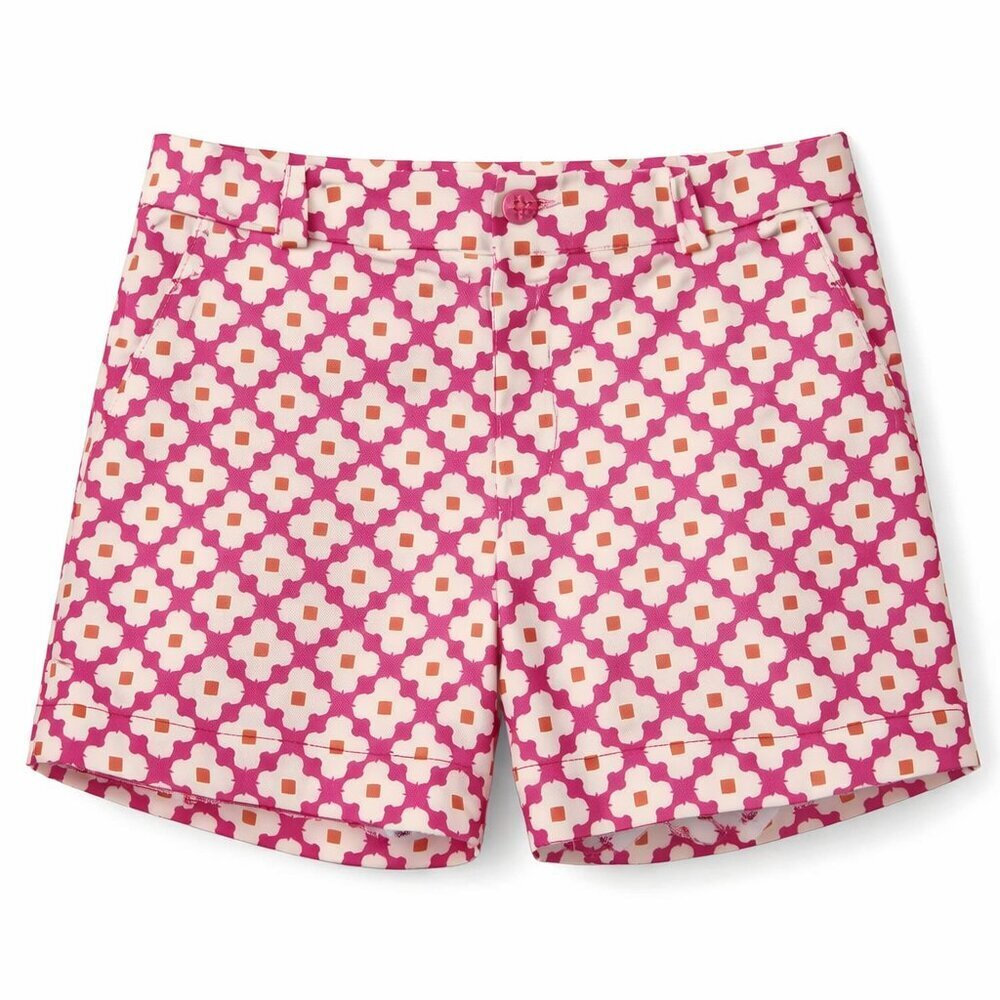 NWT JB by JULIE BROWN Pink White Orange Shorts Size M